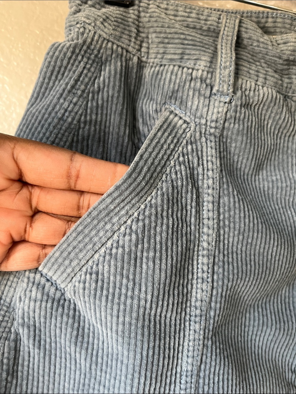 American Eagle Outfitters Light Blue Corduroy Zip-Front Mini Skirt Sz 6 - Picture 5 of 7
